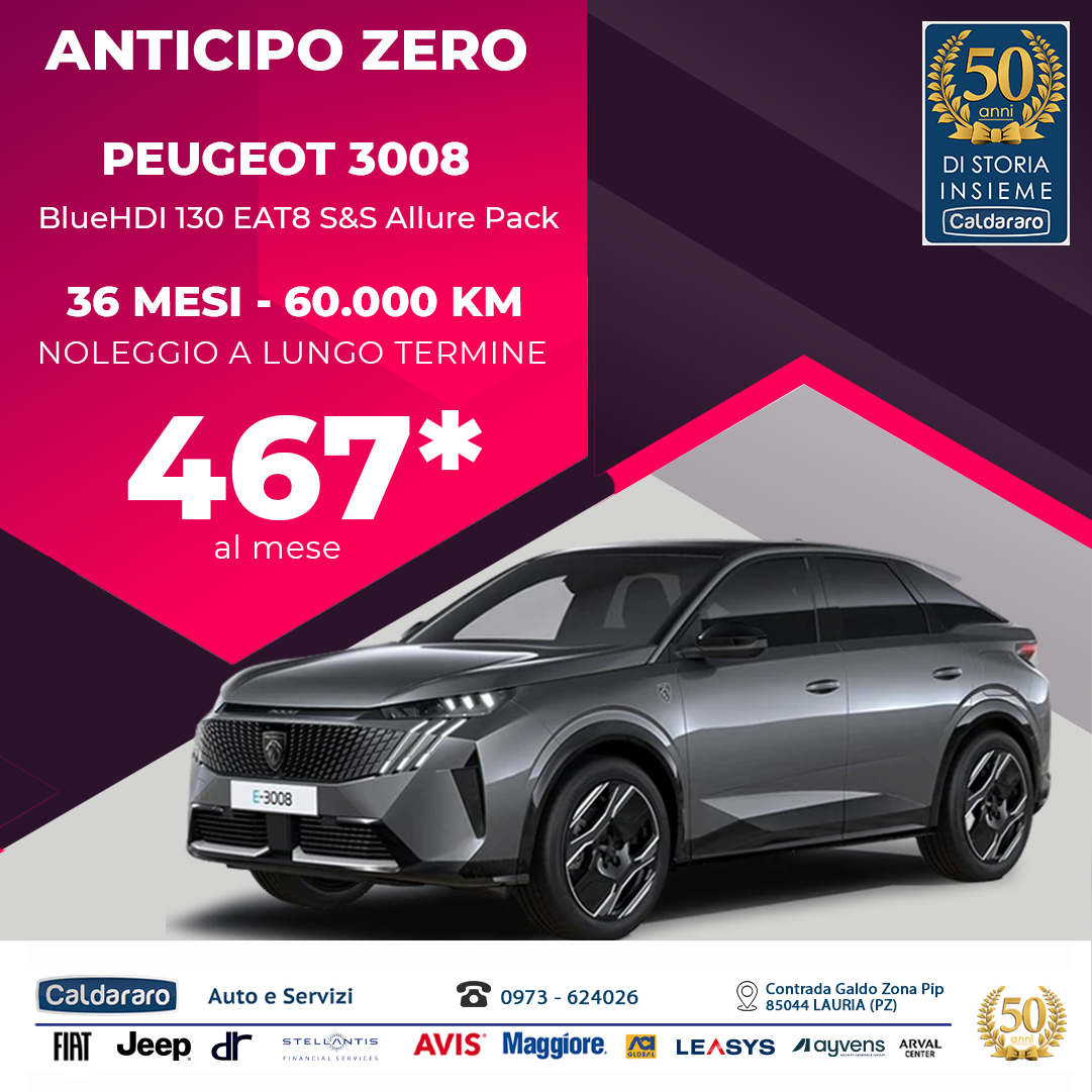 peugeot 3008 noleggio a lungo termine