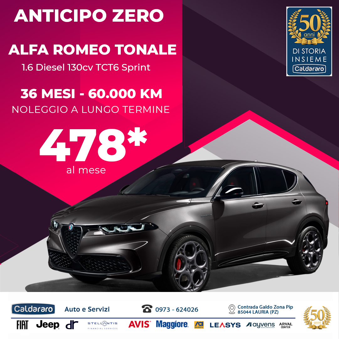 alfa romeo tonale noleggio a lungo termine